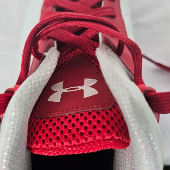 Under Armour Athletic Shoe Men's Size 12.5 White Red # 1238492-103 Micro G - Picture 3 of 15